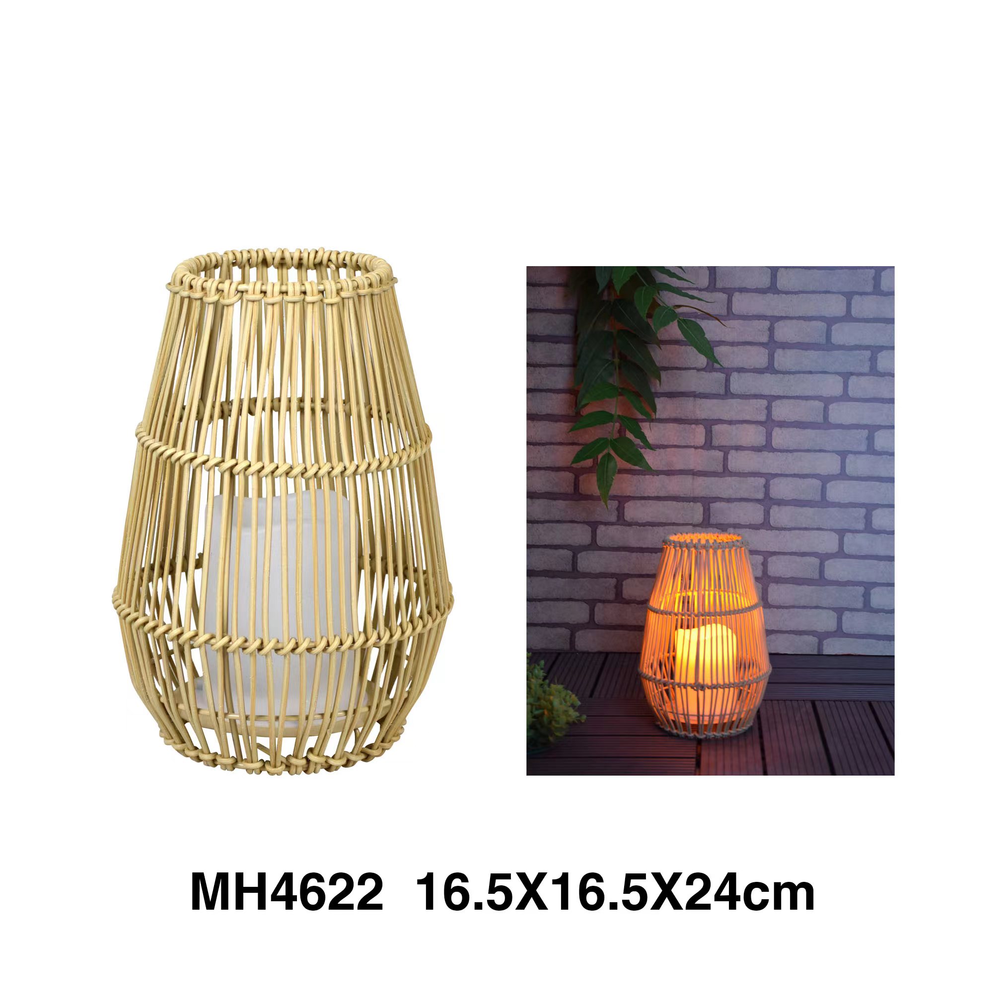 The cane candle flickered