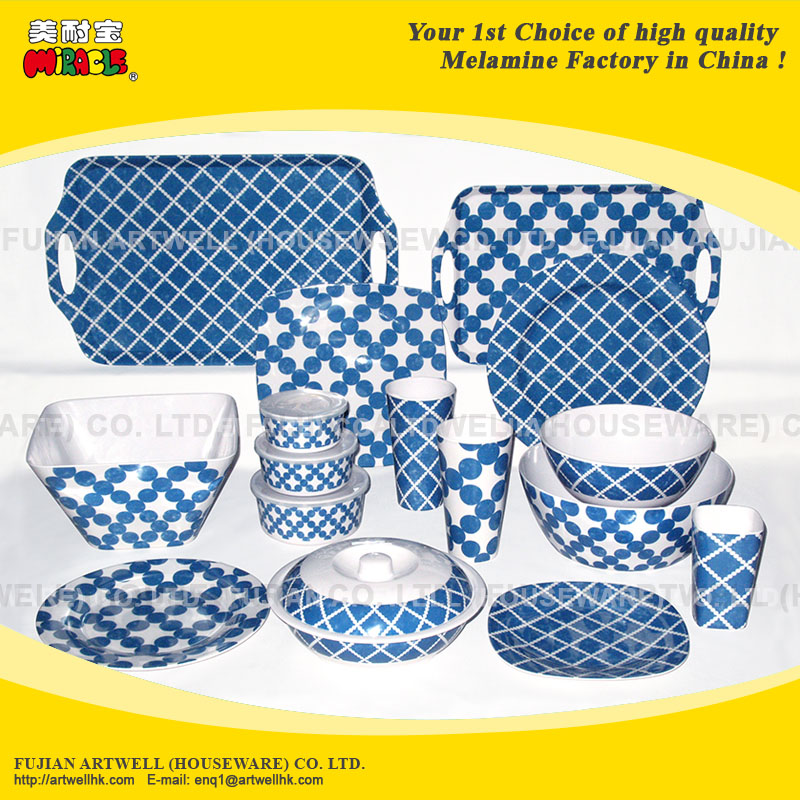 Melamine Dinner Set - Melamine Square Plate, Melamine Bowl