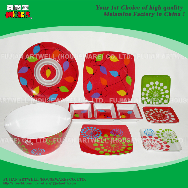 Melamine Tableware, Dinnerware, Dinner Set, Plate, Bowl, Cup, Mug, Tray, Kids Set, Christmas