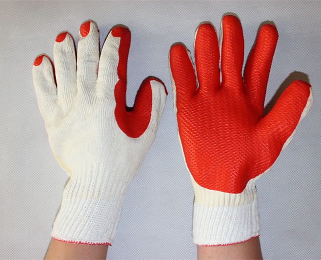 7 Gauge/10 Gauge Polycotton Seamless Knit Rubber Laminated Crayfish Work Glove