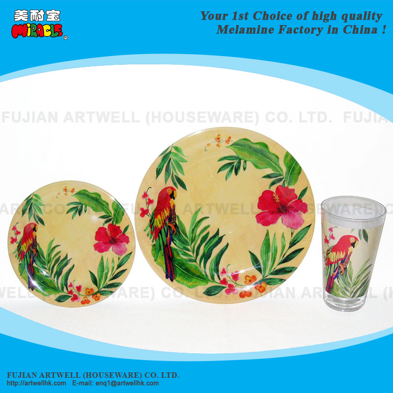 Melamine Dinner Plate, Dessert Plate, Tumbler, 12 Pcs Dinner Set Tableware