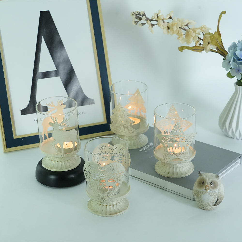 Christmas metal candle holder