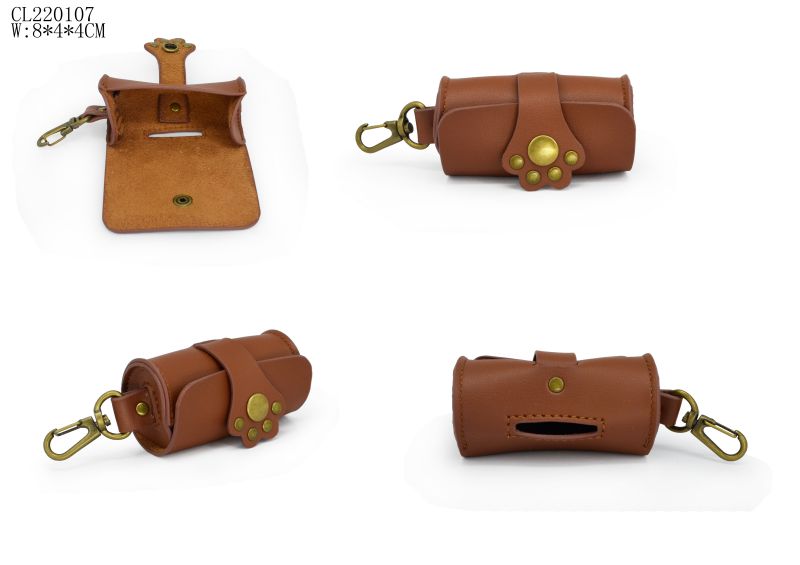 PU pouch Pooper Scoopers & Bags Poop Bag Holder for Leash Pet Waste Bag Dispenser Dog Bag Holder