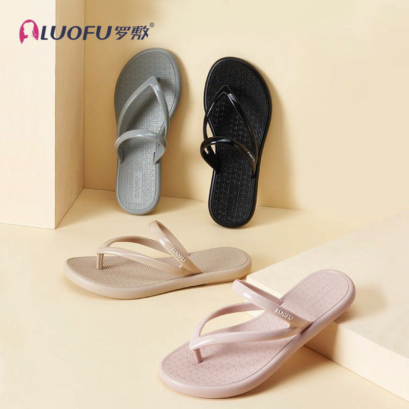 LUOFU PVC flip flops for lady sporty fashion slippers beach flipflop slides