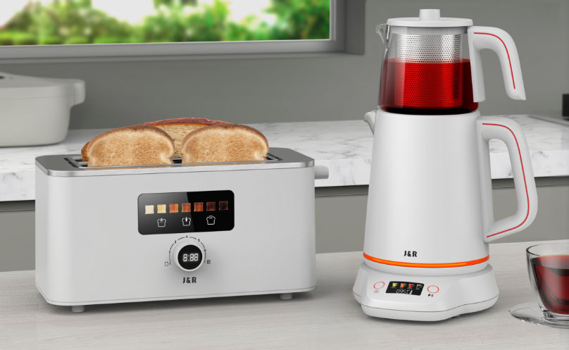 Breakfast set, toaster, tea maker