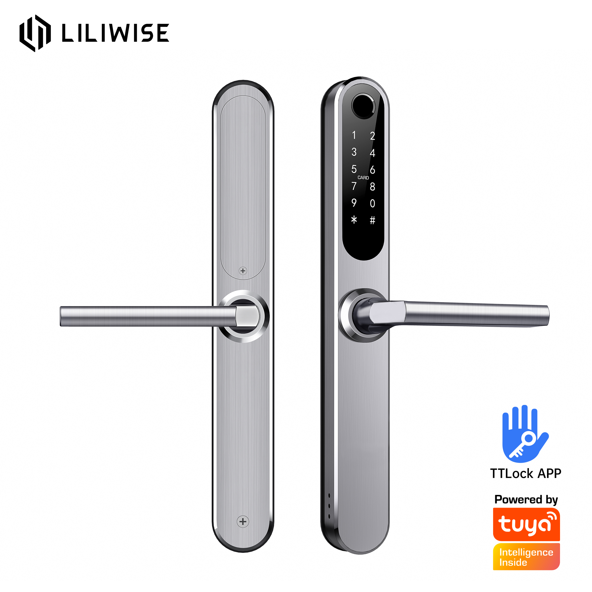 Slim waterproof Handle Smart Door Lock