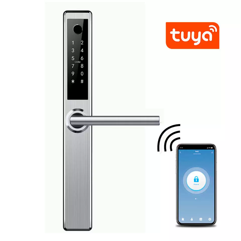 Slim waterproof Handle Smart Door Lock