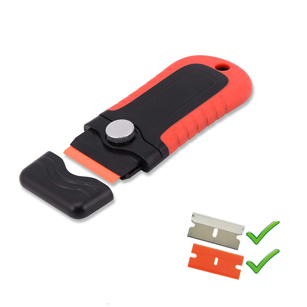 NF1620Fs Black-Red Cleaning Scraper Plastic Razor Scraperwith 40X19mm Plastic Blades or Metal Blades
