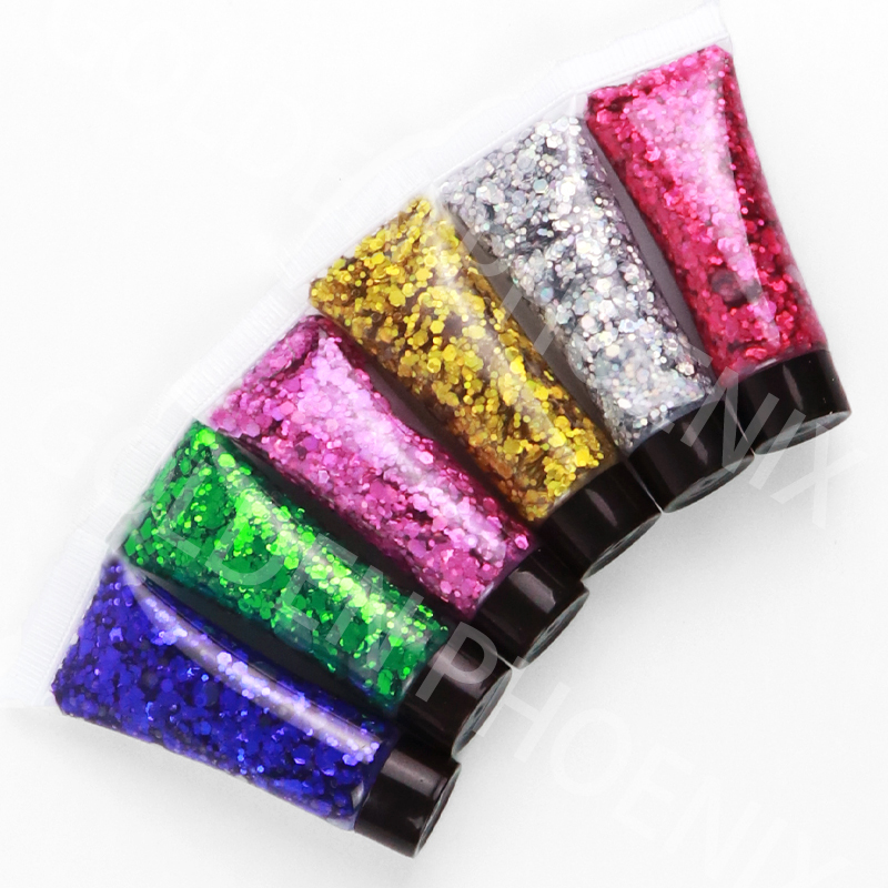 6 colors chunky glitter gel set