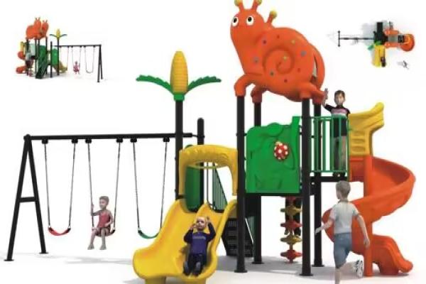 Outdoor swing and slide set
