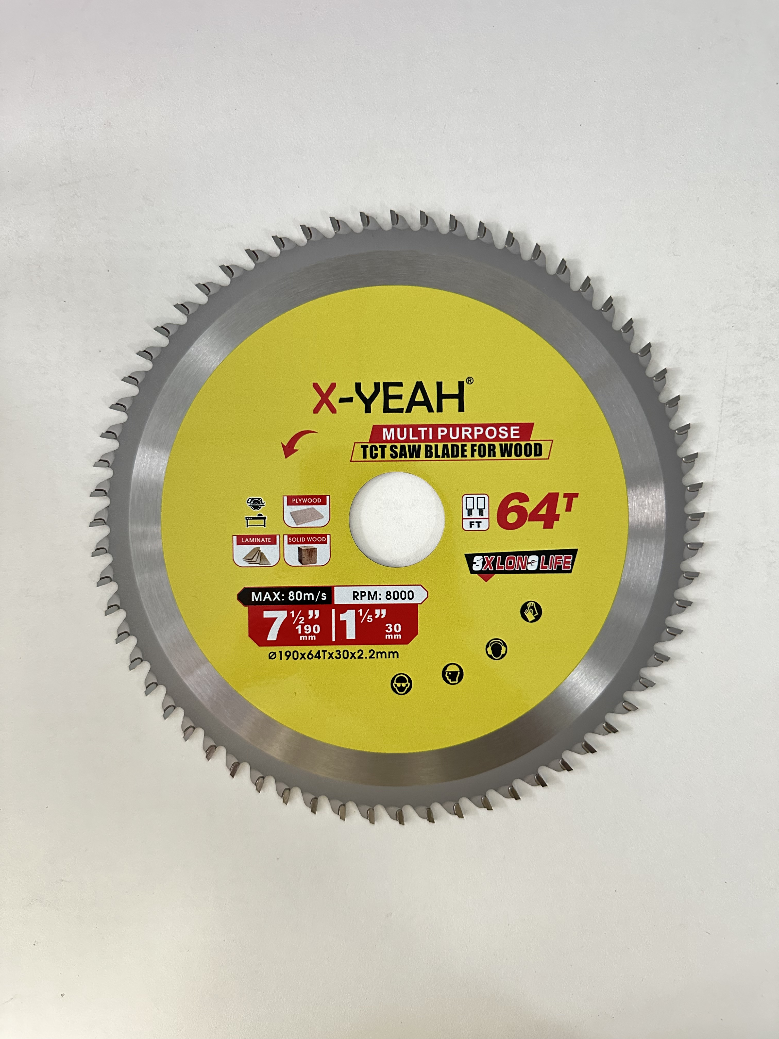 X-Yeah 190mm*64T Multi-purpose TCT saw blade for wood