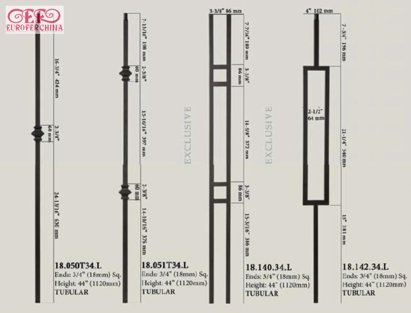 Iron balusters Stair bars MEGA COLLECTION