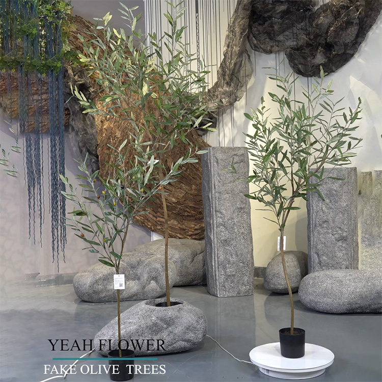 Artificial Trees 120cm Olive in cement pot fake trees