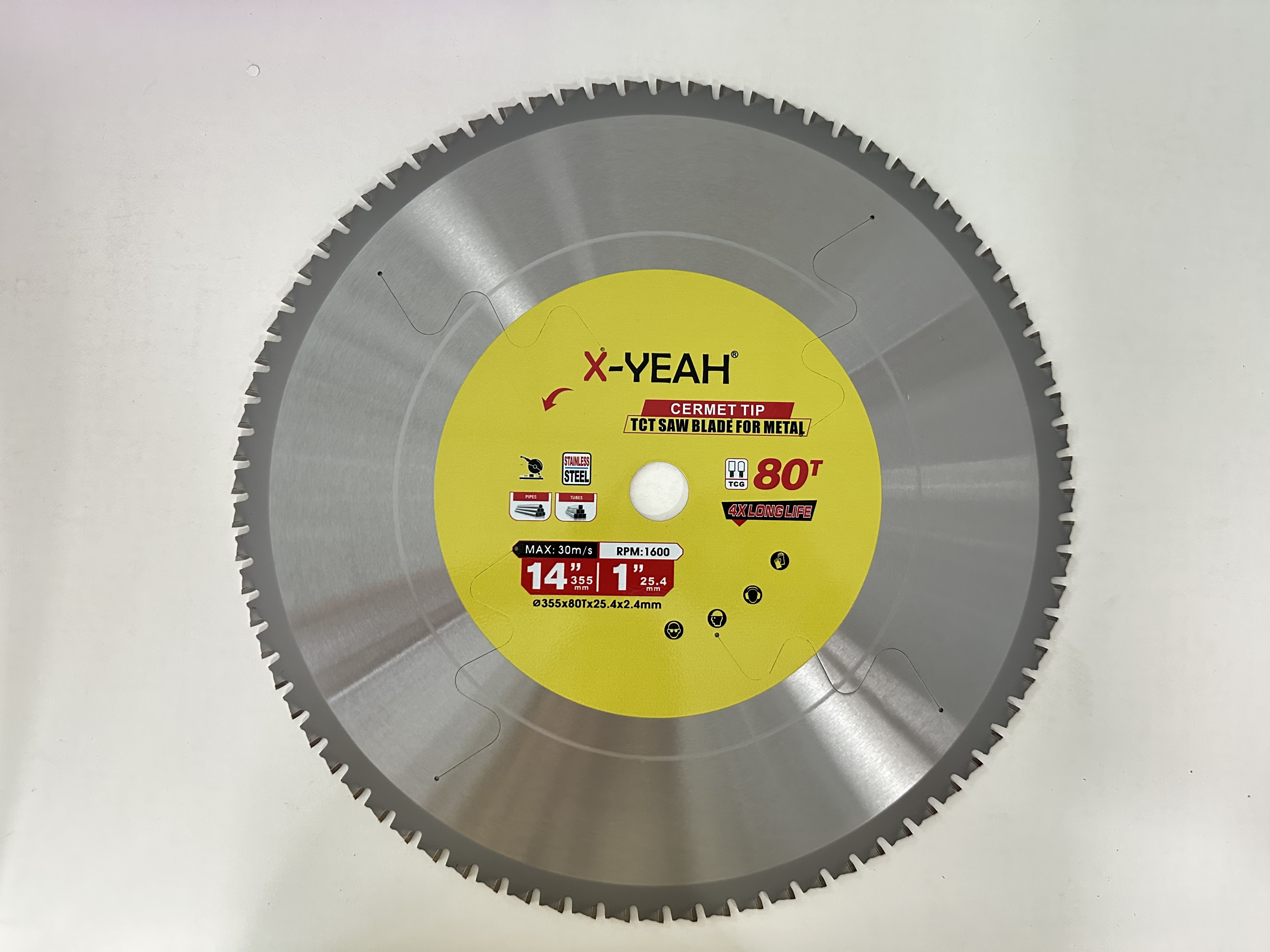 X-Yeah 355*72T TCT saw blade for Stainless Steel