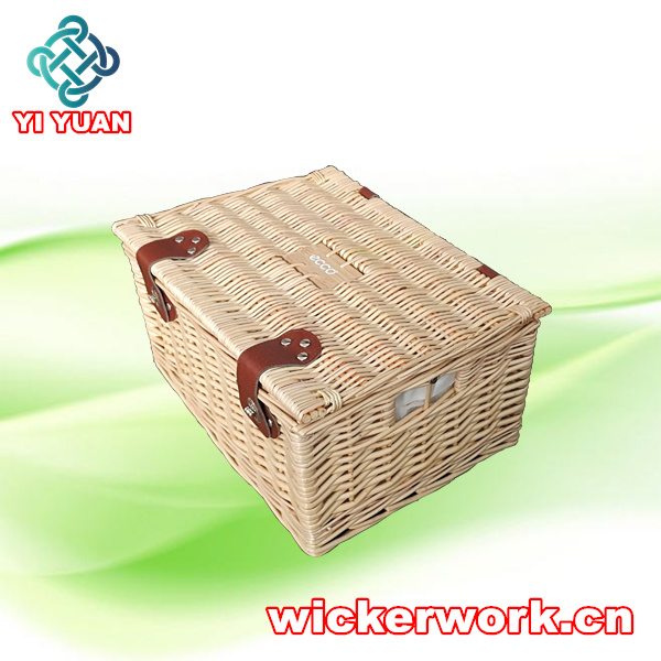 Wicker Willow Picnic Basket, Willow Basketry for Camping for Picnic