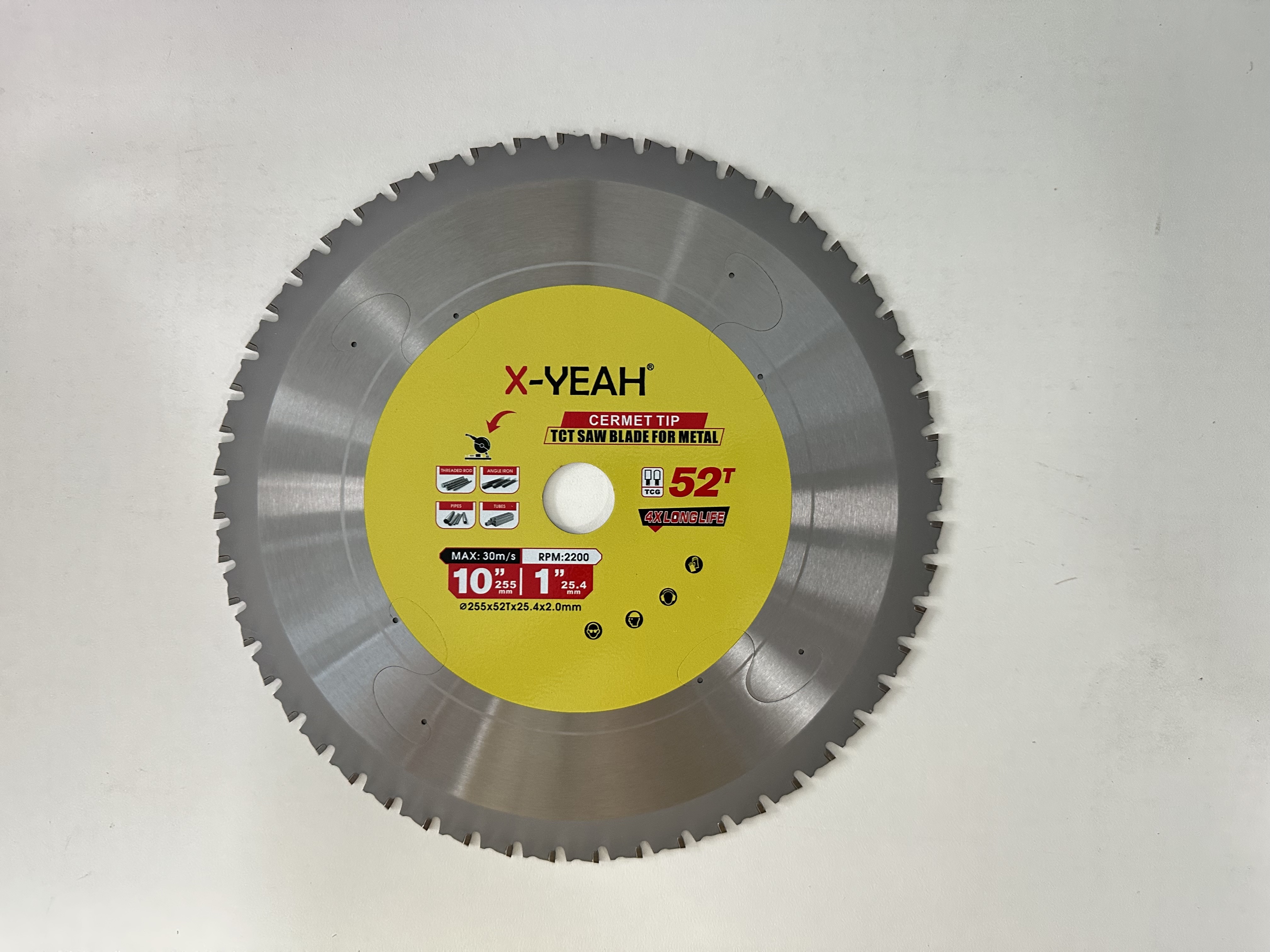 X-Yeah 255*52T TCT saw blade for Ferrous Metal Cutting