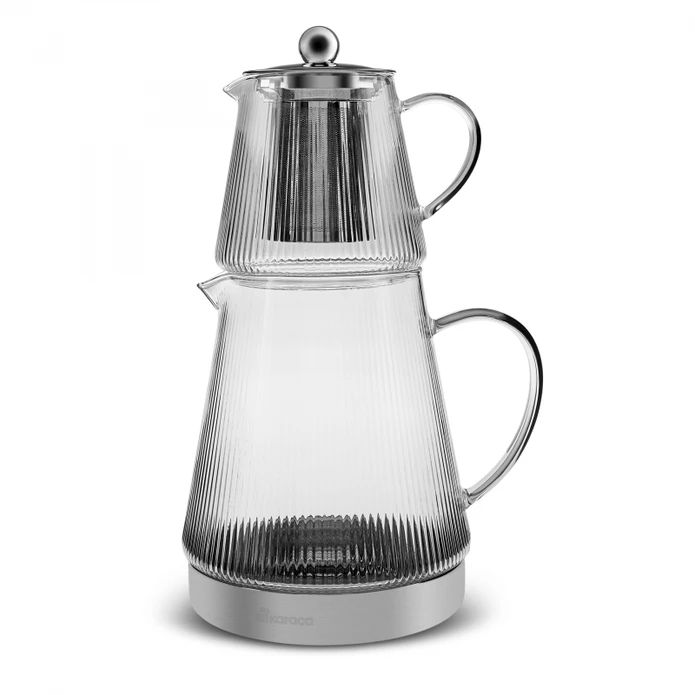 Double Pyrex Glass Teapot Set