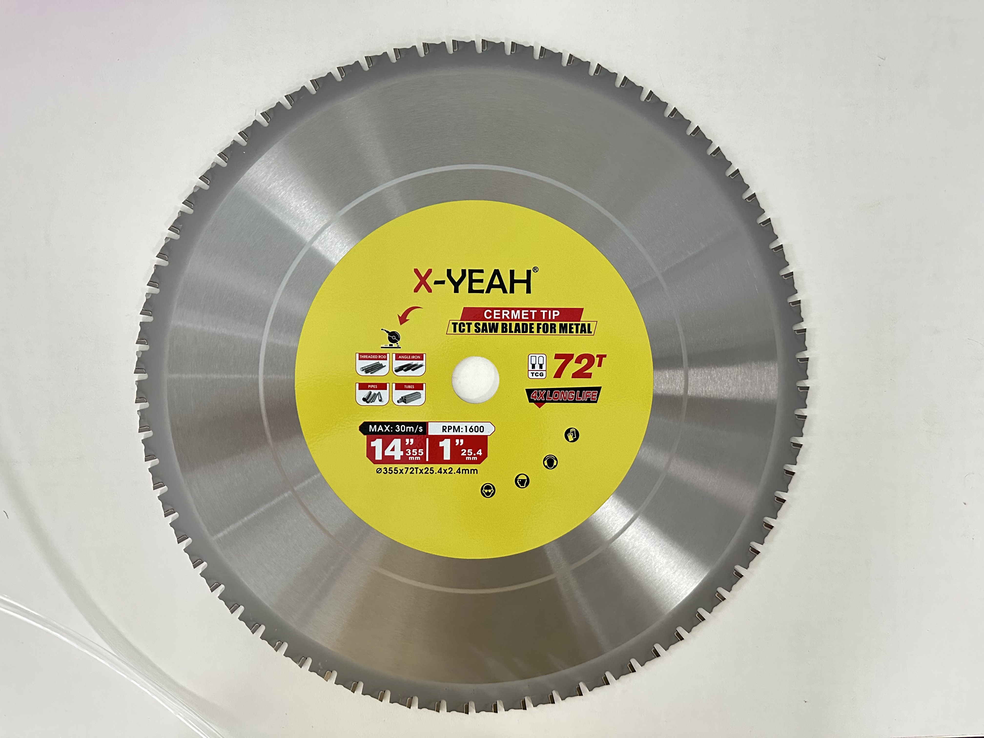 X-Yeah 355*72T TCT saw blade for Ferrous Metal Cutting