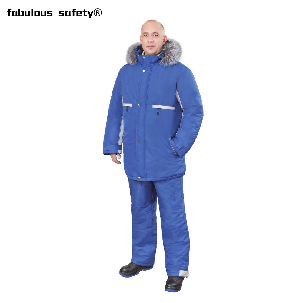 Winter Safety Fire Retardant Waterproof Mens Blue Color Mechanic Workwear Uniform