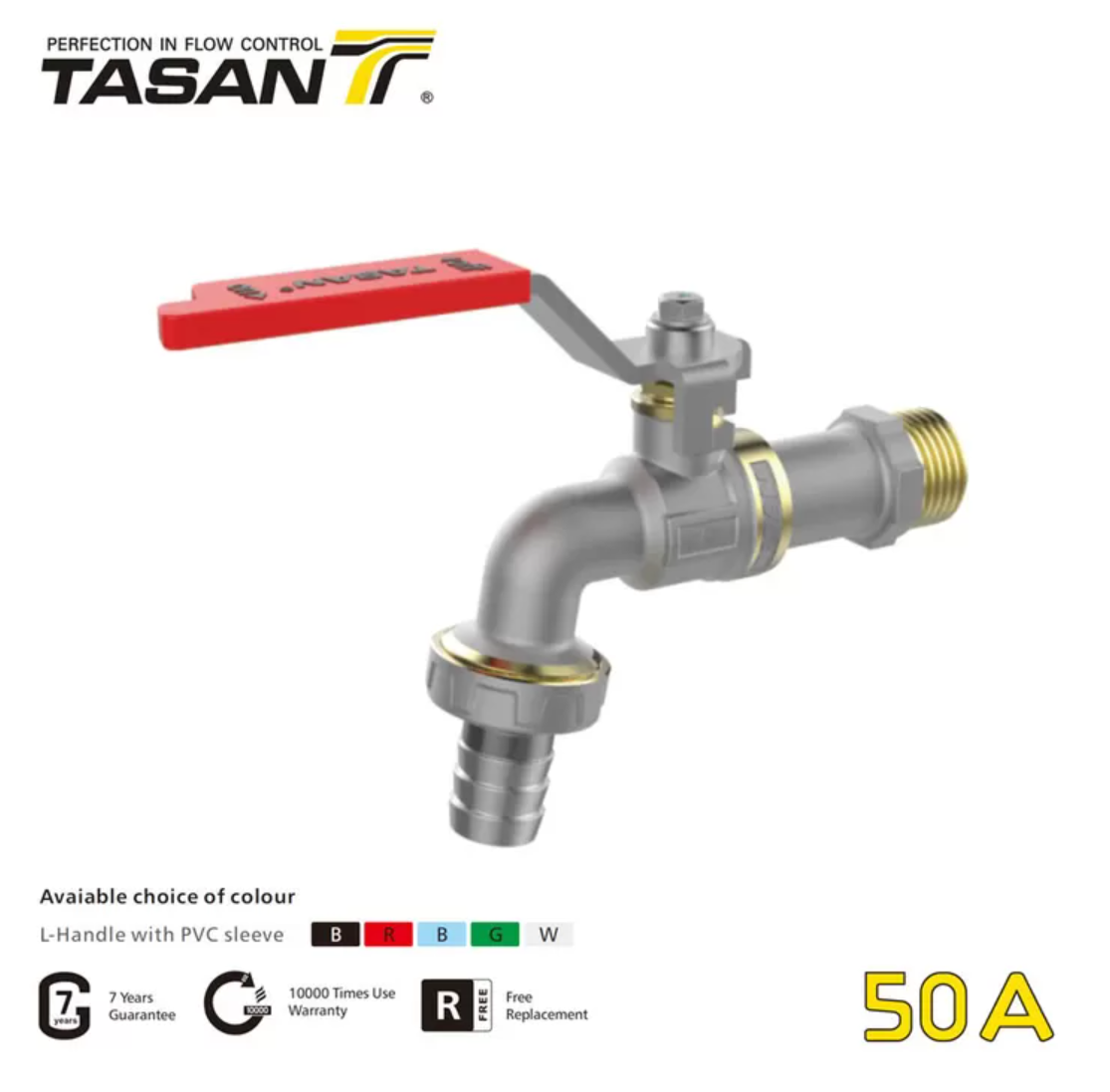 DN10-25mm Brass Bib Cock Double O Ring Stem Type Wear Resistance 50A