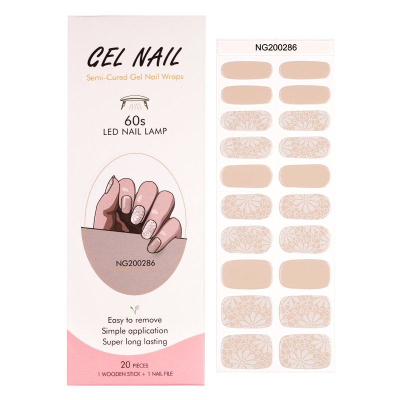 HUIZI GeL Nail Wraps Essential Wholesale Gel Nail Wraps For Flawless Nails Custom White Pearl Nails