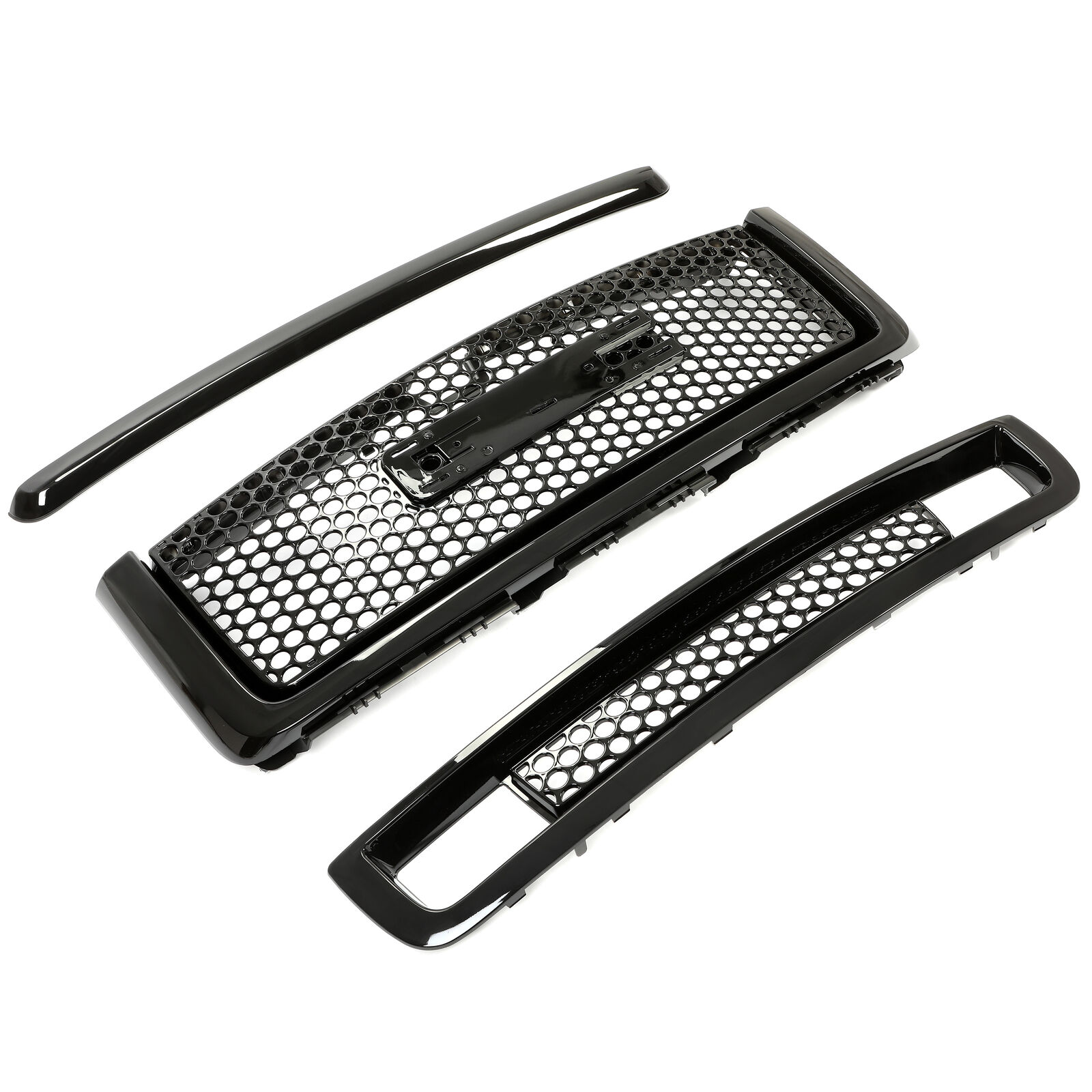 Set Grille Front Bumper Trim Fit 2007-13 GMC Sierra 1500 Crew Cab Pickup 4-Door