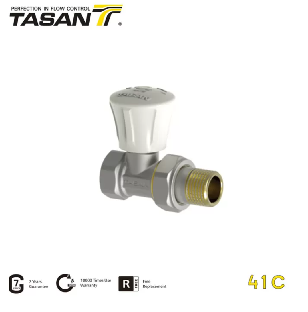 Threaded Brass Straight Radiator Valves TASAN Valves For Oil Pipelines 41C