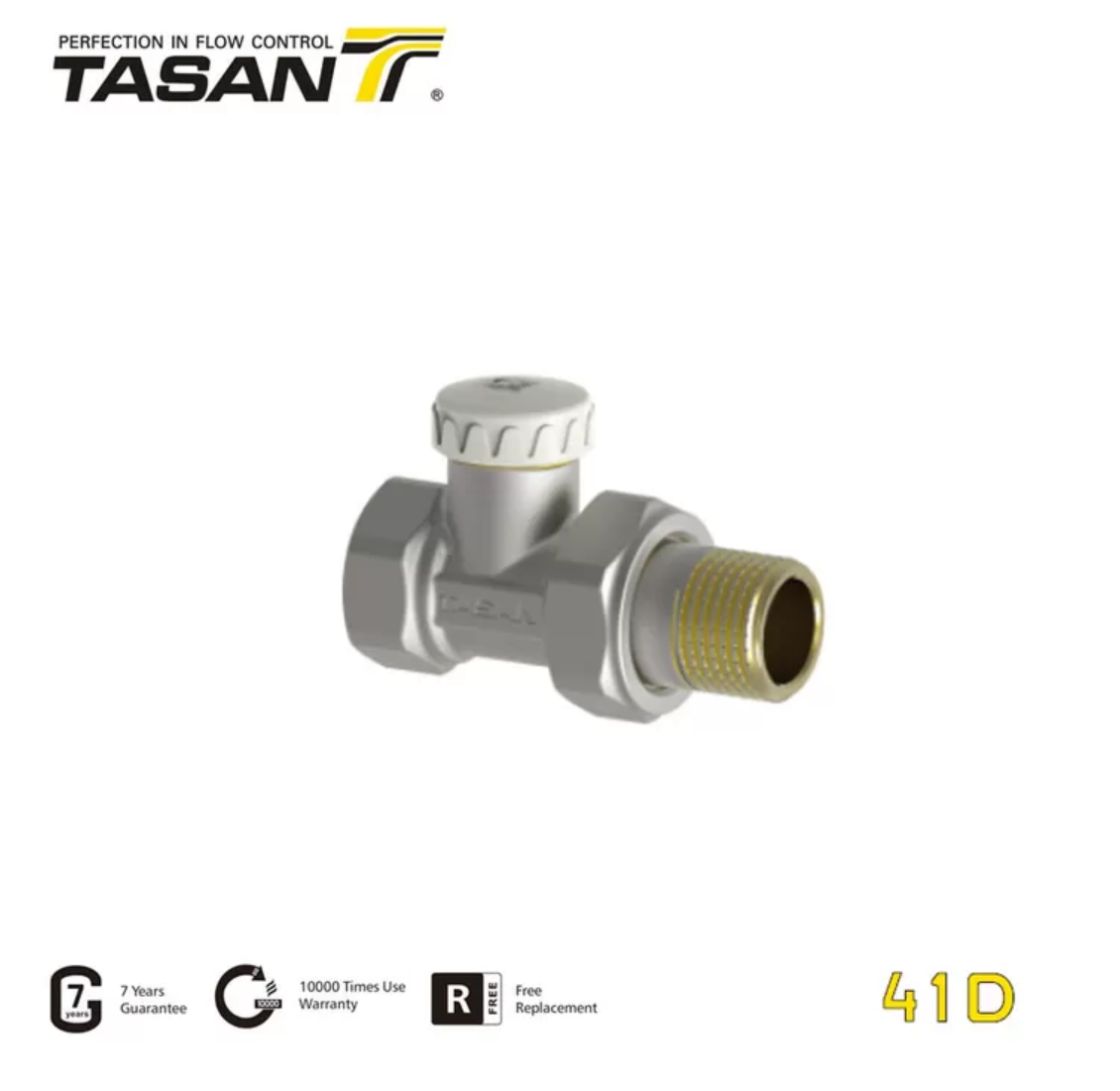 10 Bar Forged Brass Radiator Valve Straight Lockshield Valve Wear Resistance 41D