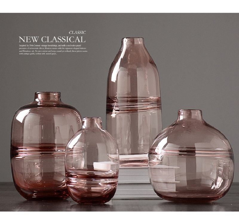 Small mouth fresh glass vase blowing dry flower flower ware household furnishings vase