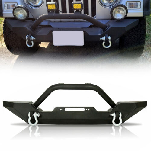 Front Bumper W/ Winch Plate D-Rings Rock Crawler For 86-06 Jeep Wrangler TJ YJ