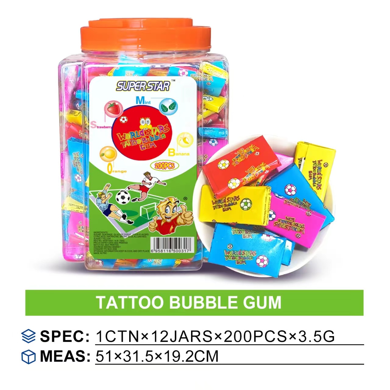 Tattoo bubble gum