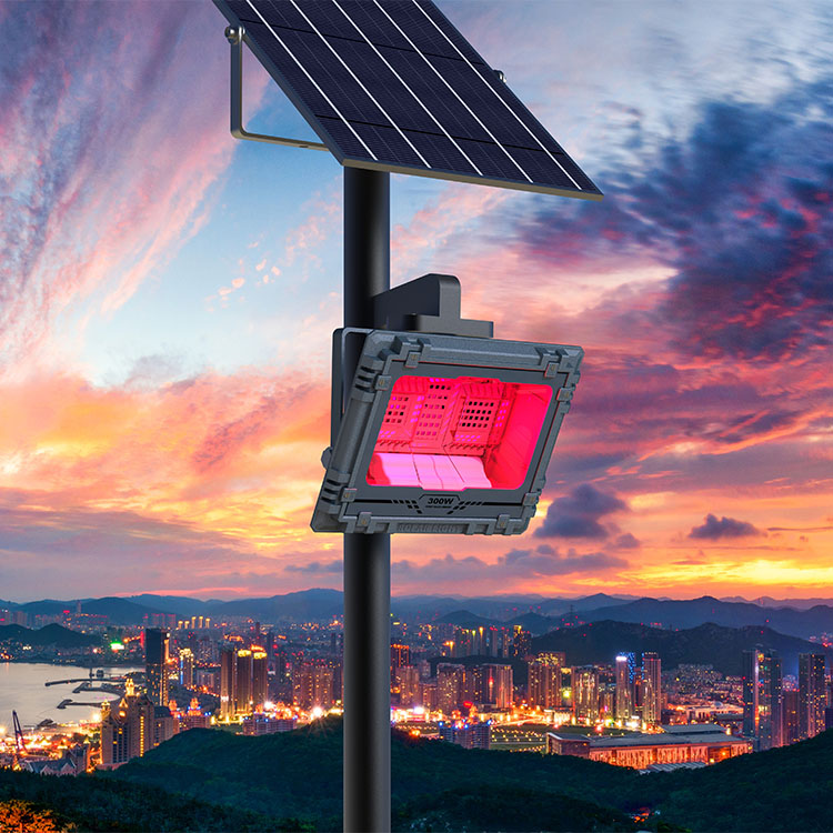 Waterproof IP66 RGB color temperature high lumen 500w 800w solar power led flood light for garden
