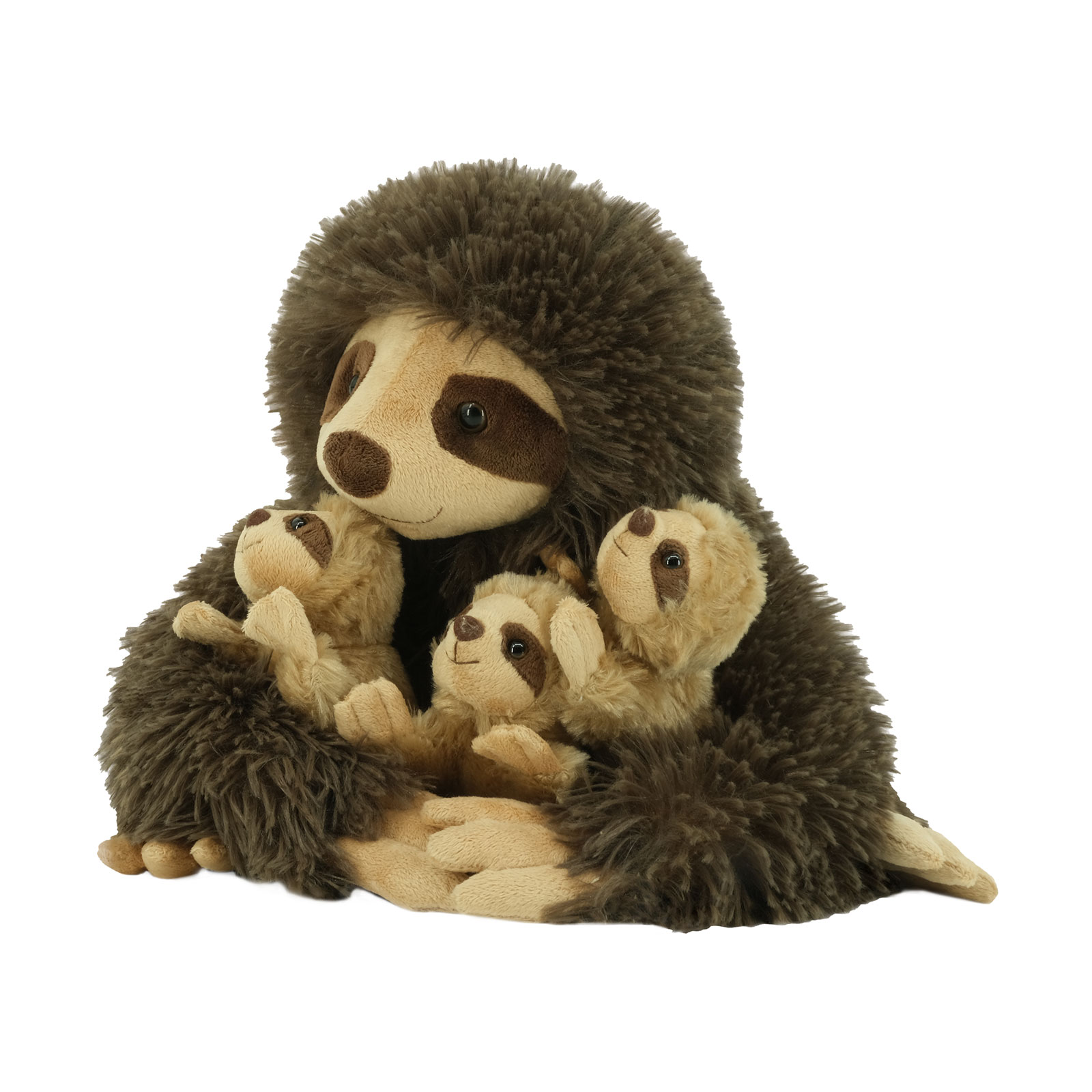 Plush sloth with 3 babies