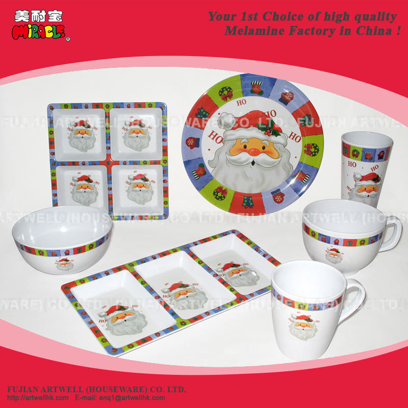 Melamine Tableware, Dinnerware, 16 Pc Square Dinner Set, Plate, Bowl, Cup, Mug, Tray, Pet Bowl