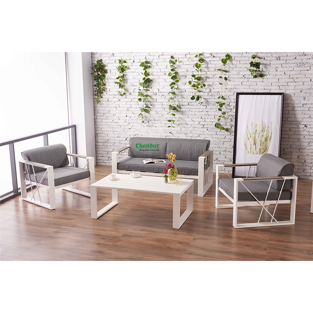 Powder coated aluminum sofa set
