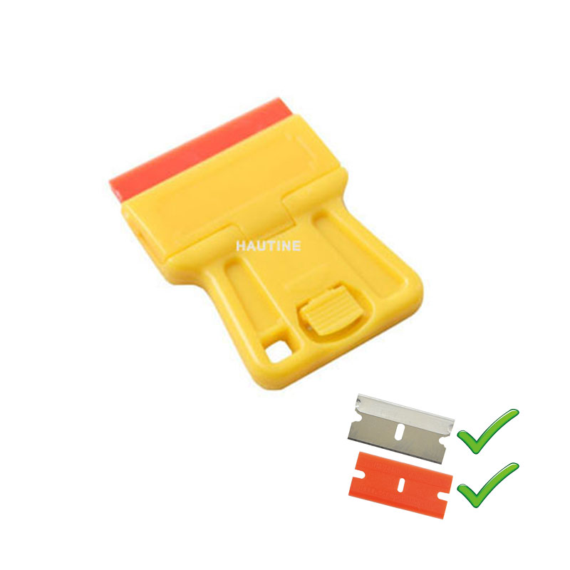 HAUTINE NF1447Us Cleaning Scraper Plastic Razor Scraperw/Double-Edged Plastic Blades or Metal Blades