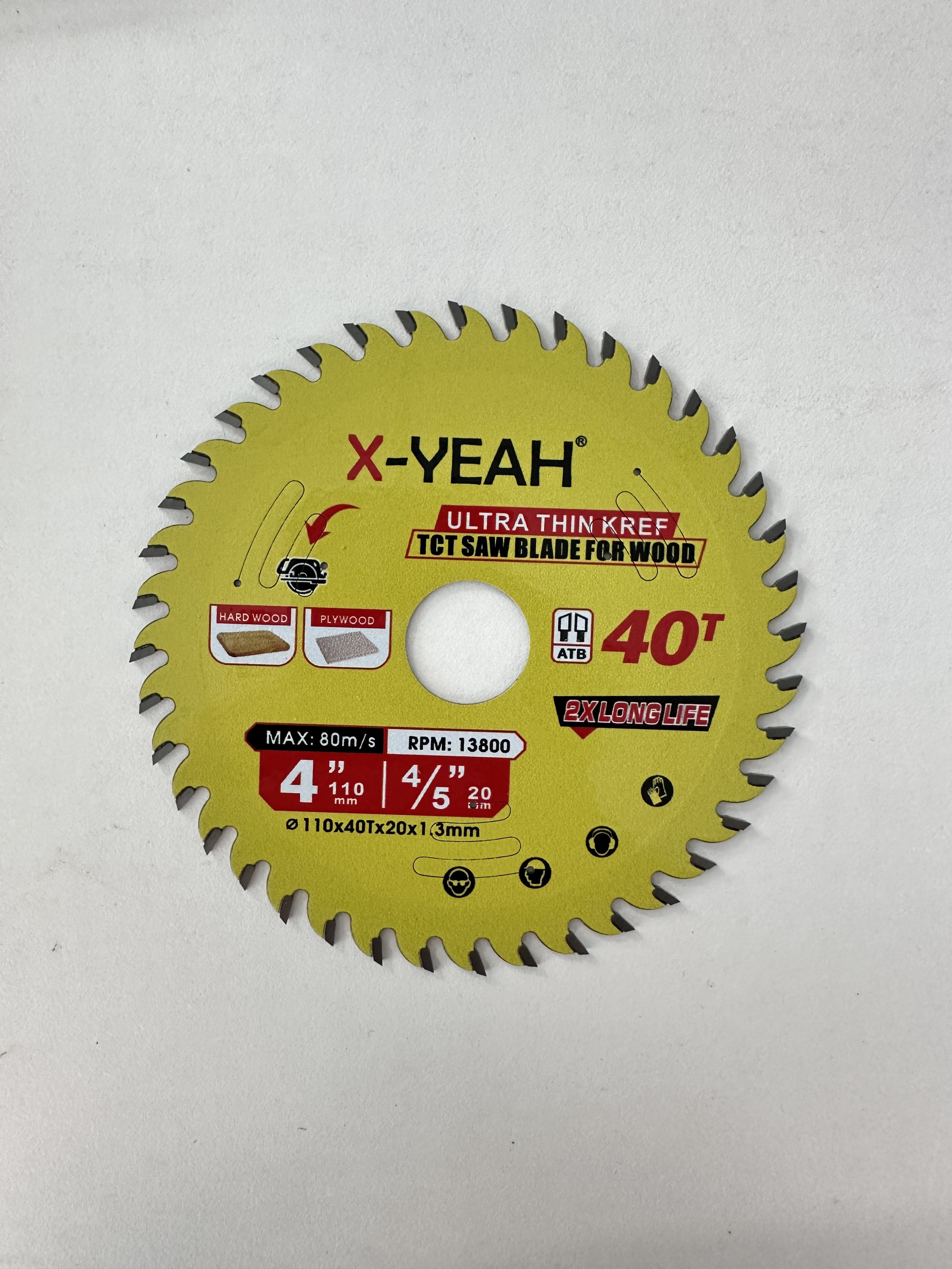 X-YEAH 4"*40T Ultra Thin Kref TCT SAW BLADE FOR WOOD