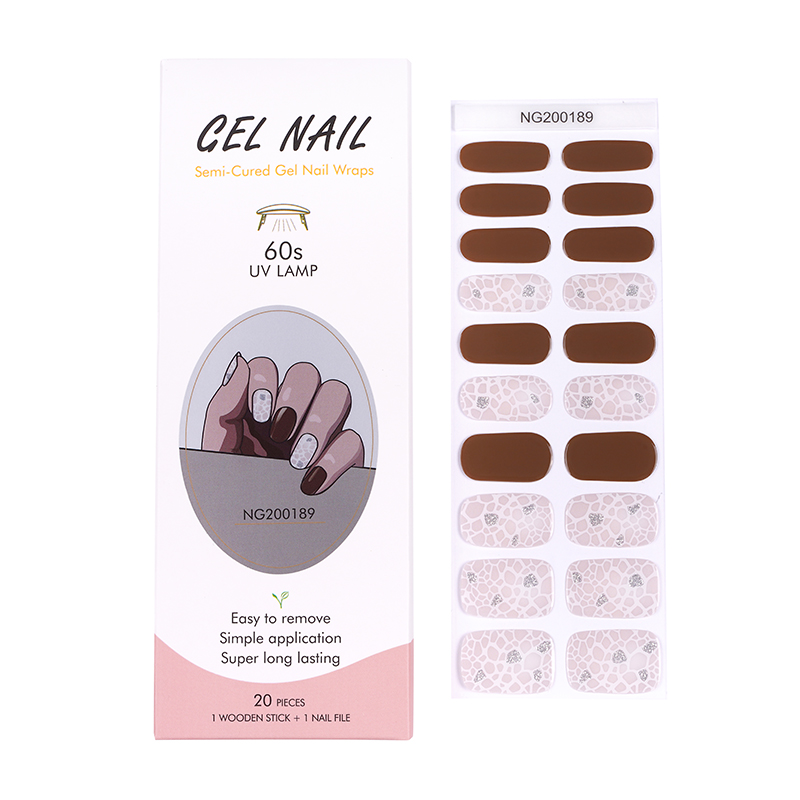Essential Wholesale Gel Nail Wraps Custom Honeycomb Cracks Nails - Huizi