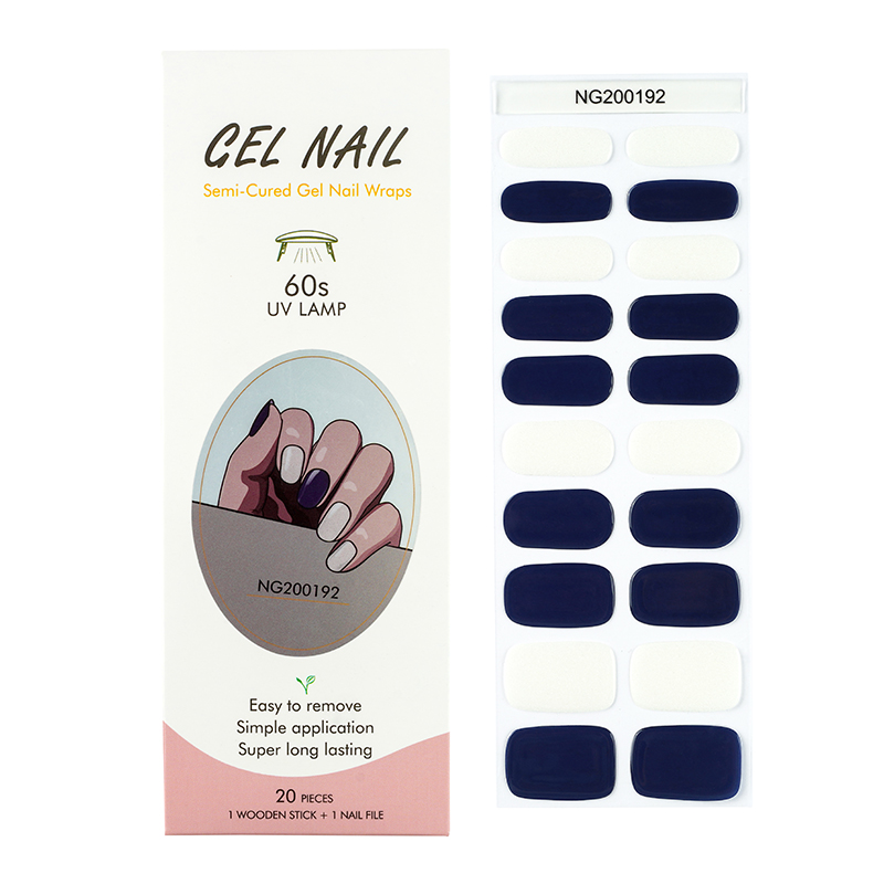 Korean Nail Stickers Gel Factory Wholesaleblue And White Nails Custom - Huizi