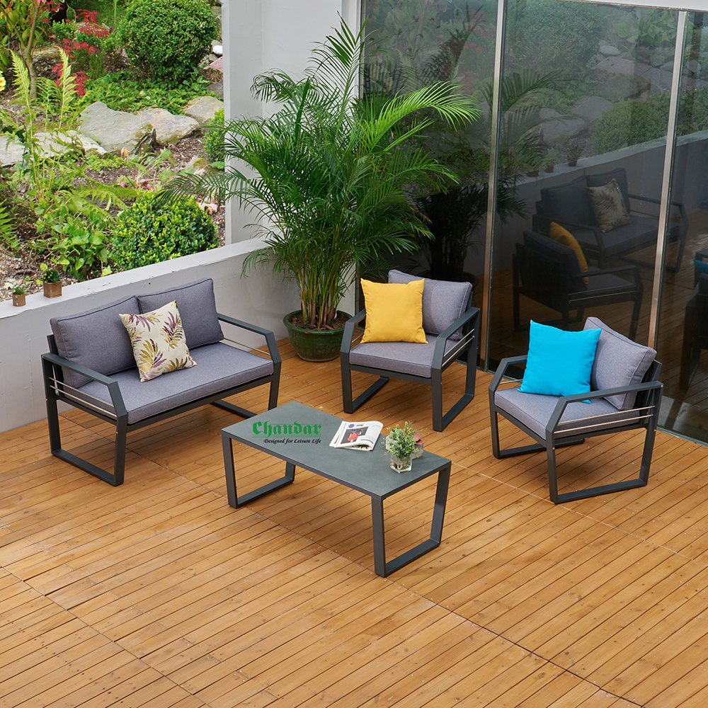Powder coated aluminun sofa set