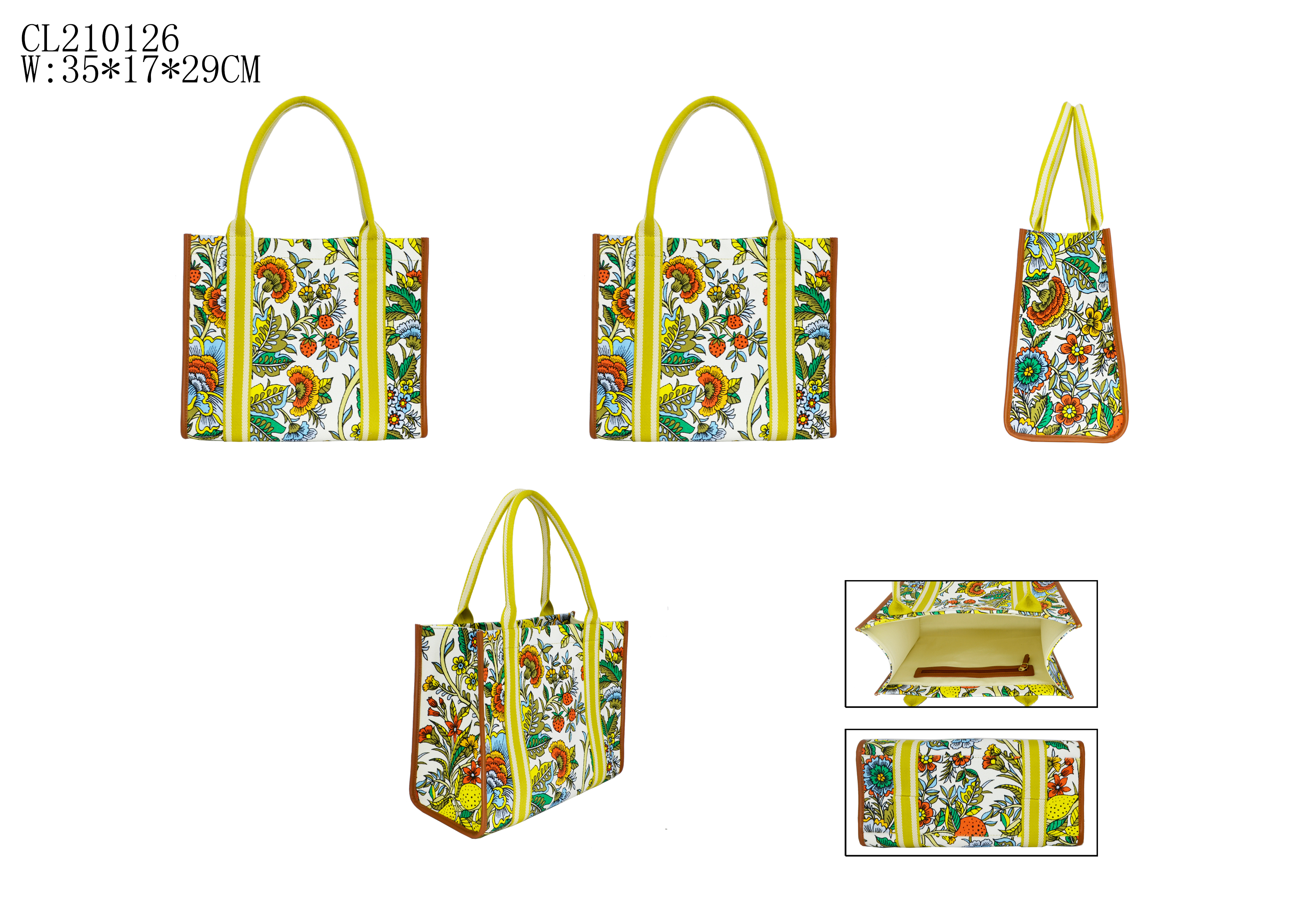 HAND BAG canvas bag totebag BEACH BAG flower print tote natural