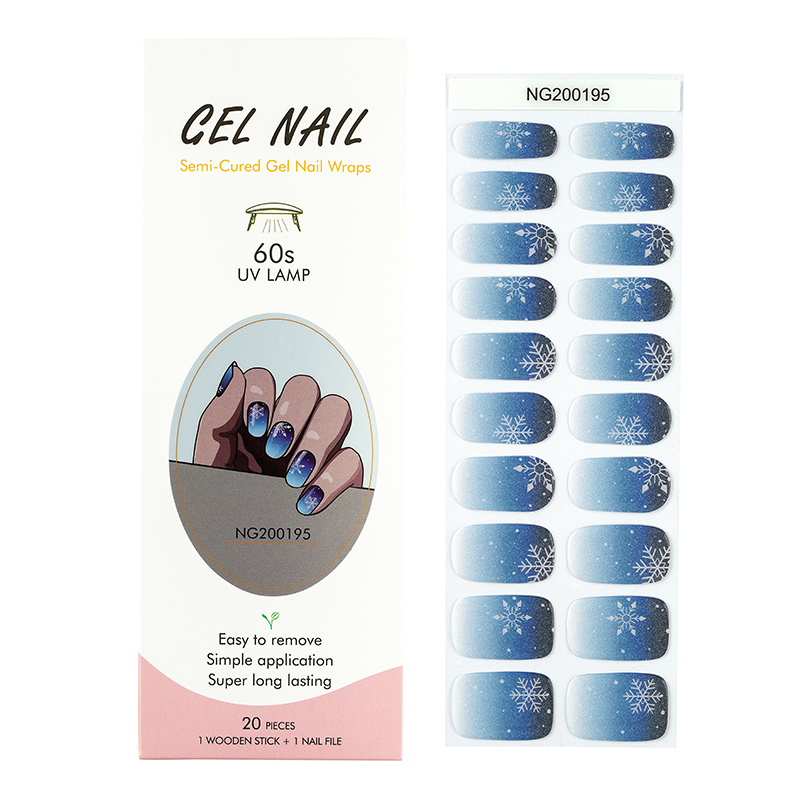 Christmas Gel Nail Stickers Wholesale Custom Ice And Snow Nails - Huizi