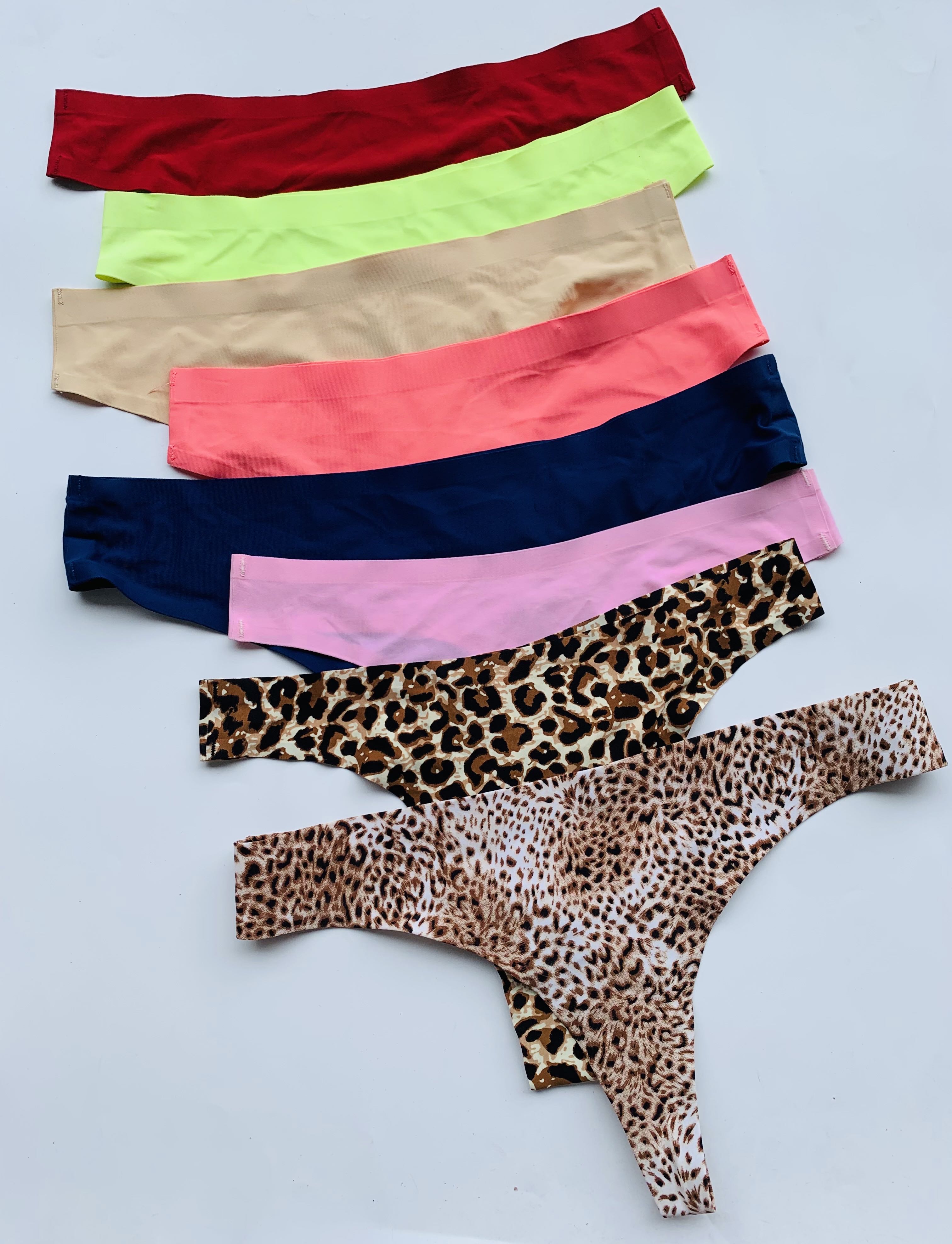 Custom logo Bikini Panty Ice Silk T-back Underwear Women Seamless Panties