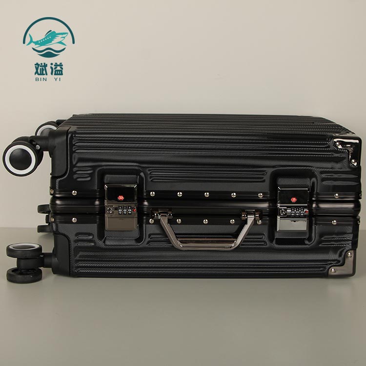 Fashion aluminum luggage zipperless suitcase