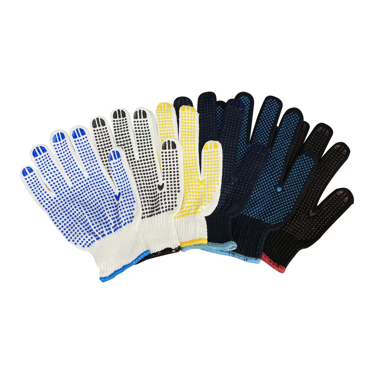 PVC Dotted/Dot Safety/Work/Labor Glove Industrial/Construction/Working Guantes Cotton Knitted Gloves