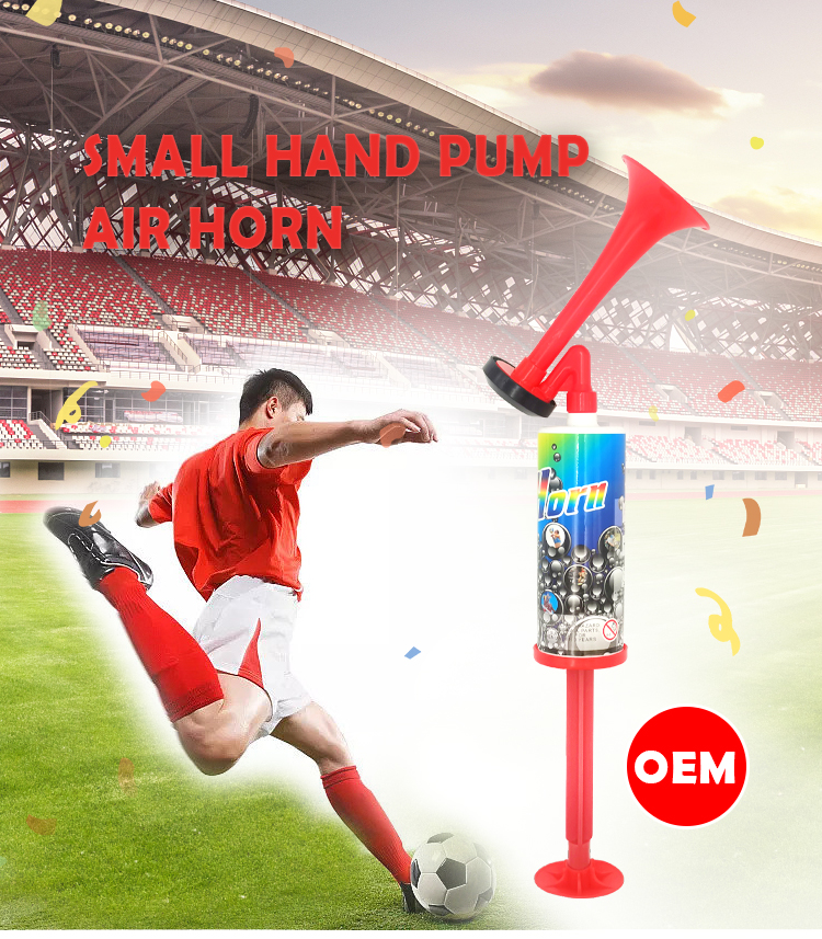 Football match sports supporters air horn plastic colored children party cheering hand pump air horn