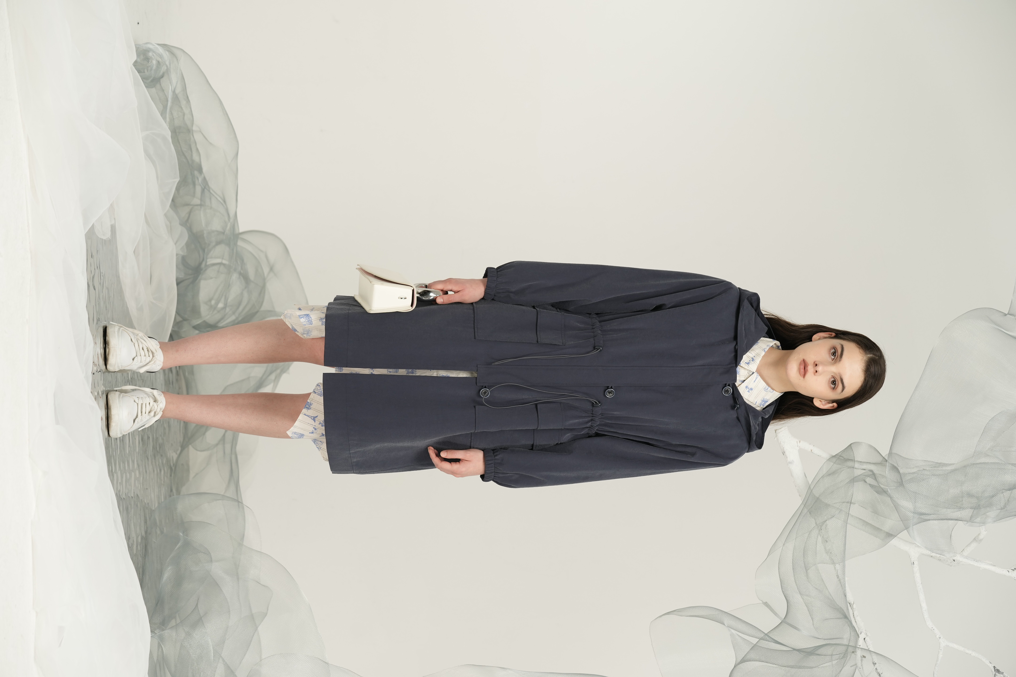 Hooded trench coat