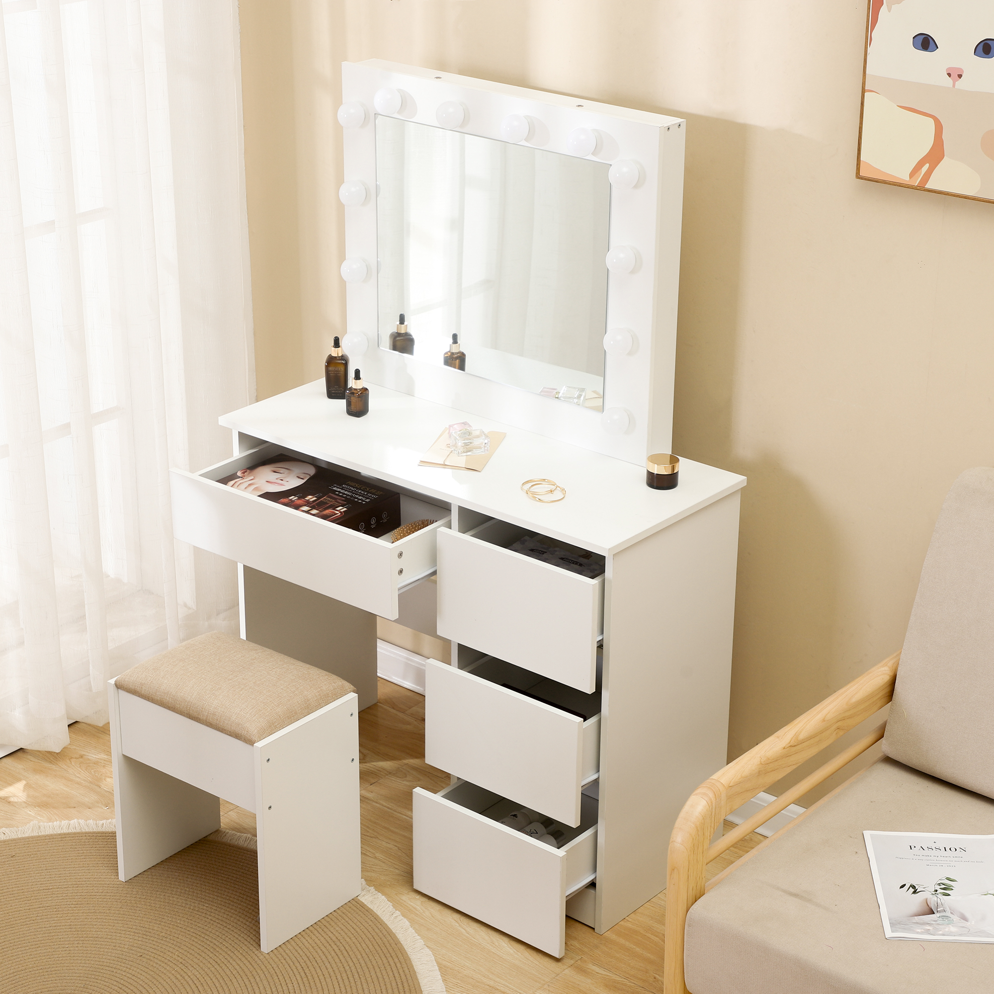 Dresser, makeup table, bedroom, furniture, Amazon, e-commerce