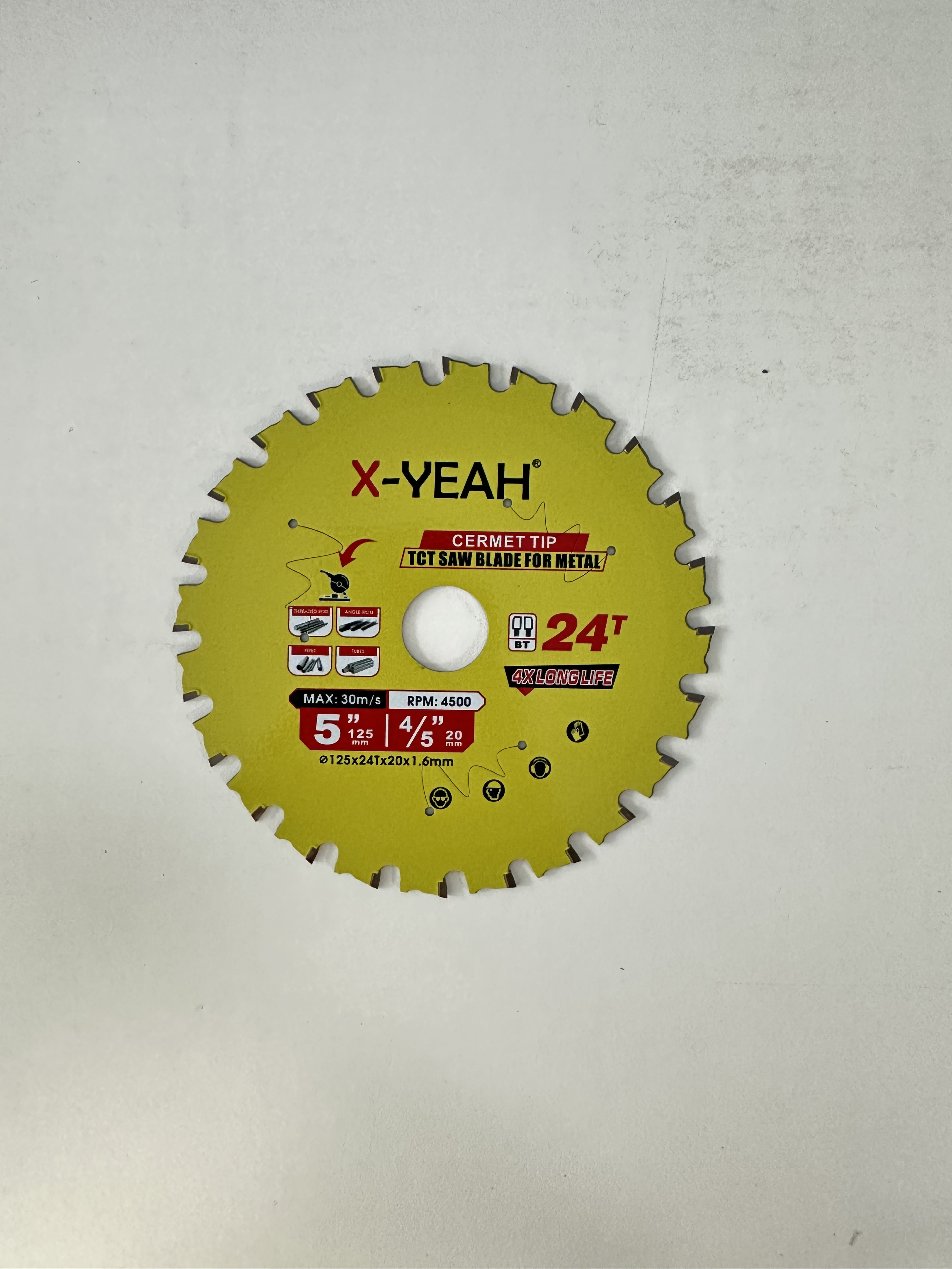 X-YEAH 125X24T TCT saw blade for Ferrous Metal Cutting
