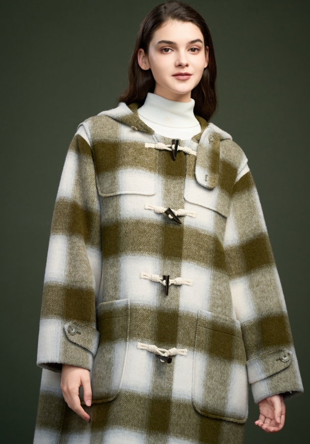 Tweed plaid coat